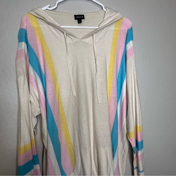Torrid Colorful Striped Thin Hoodie Sweater Size 2X  (Torrid Size 1) - Picture 3 of 14